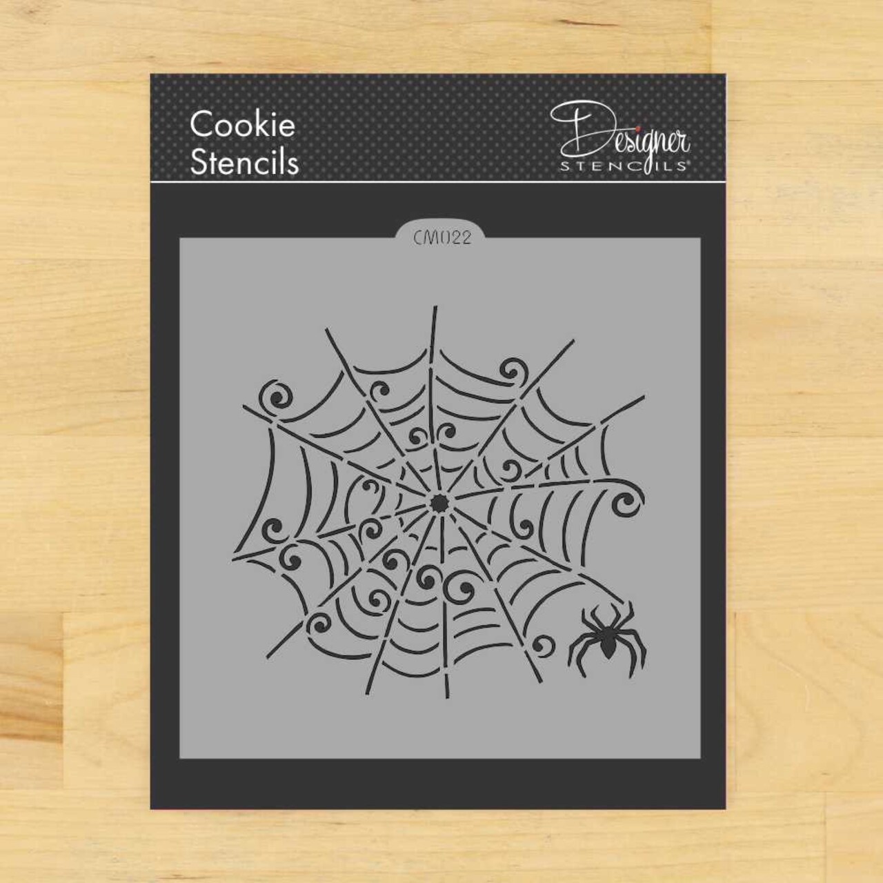 Whimsical Spiderweb Cookie & Craft Stencil | CM022 by Designer Stencils | Stencils for Royal Icing, Airbrush, Dusting Powder |